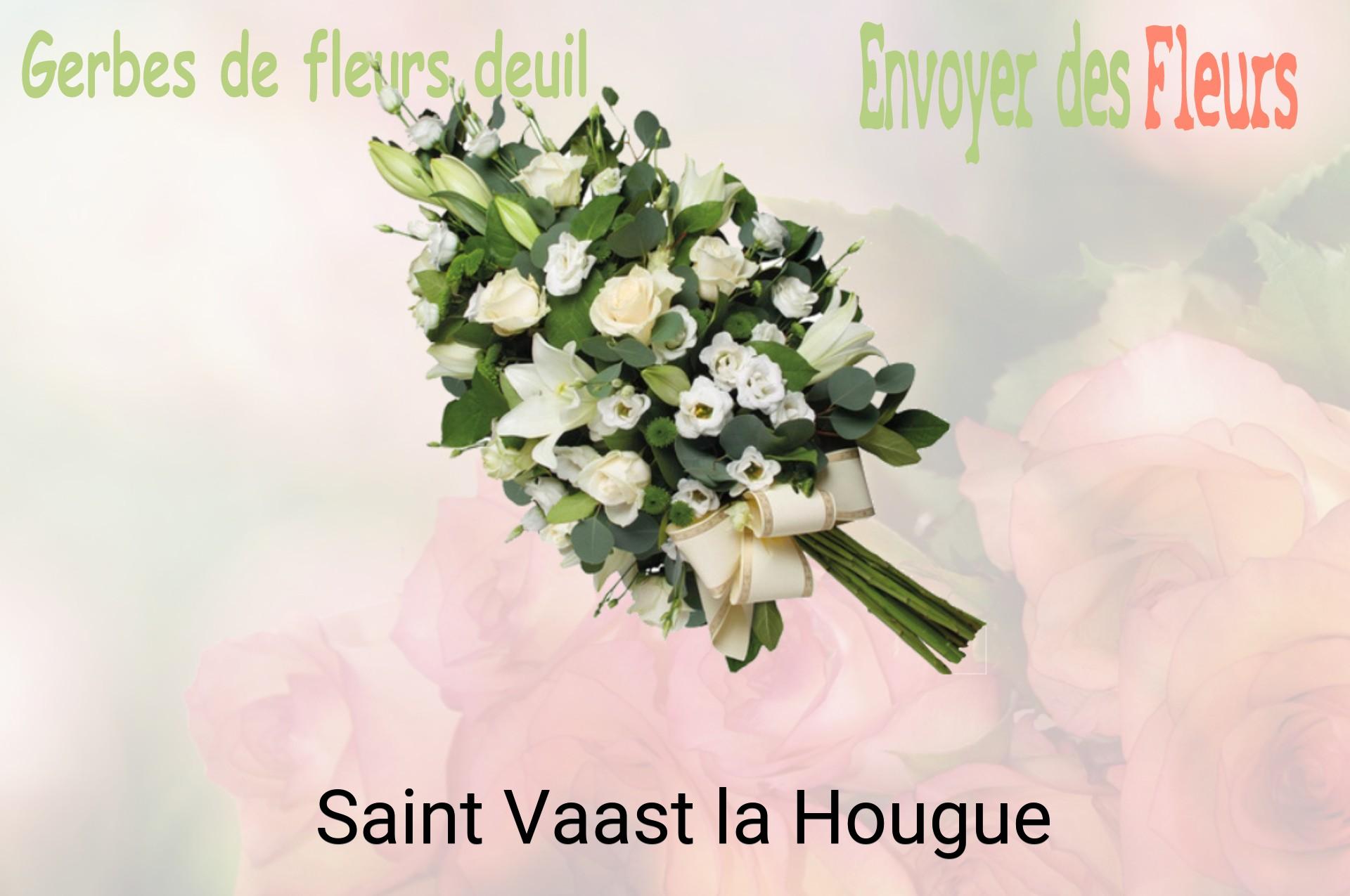 Gerbe de fleurs de deuil livrée à Saint-Vaast-la-Hougue